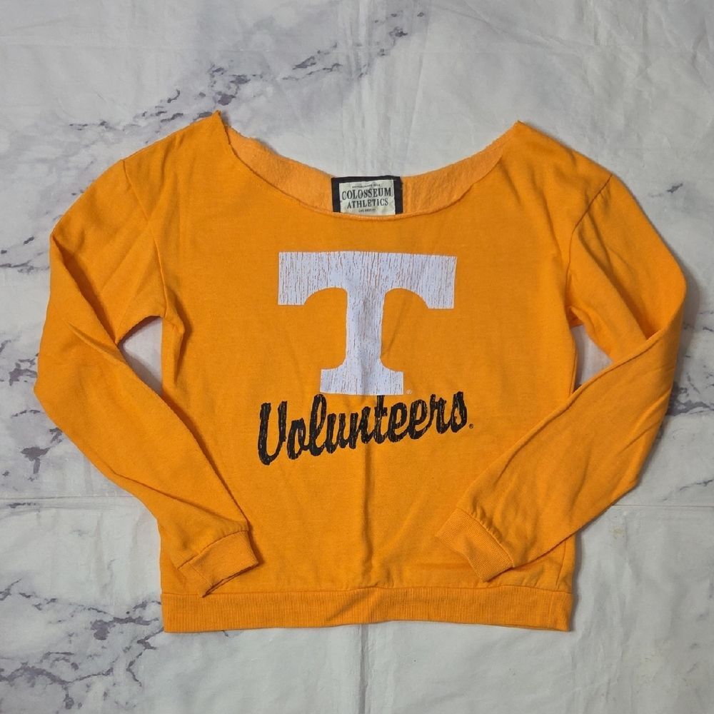 Colosseum Orange Off-the-Shoulder TN Volunteers Sweatshirt